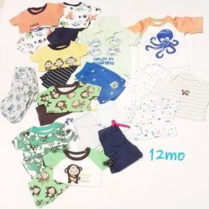12mo toddler warm weather top and pj lot